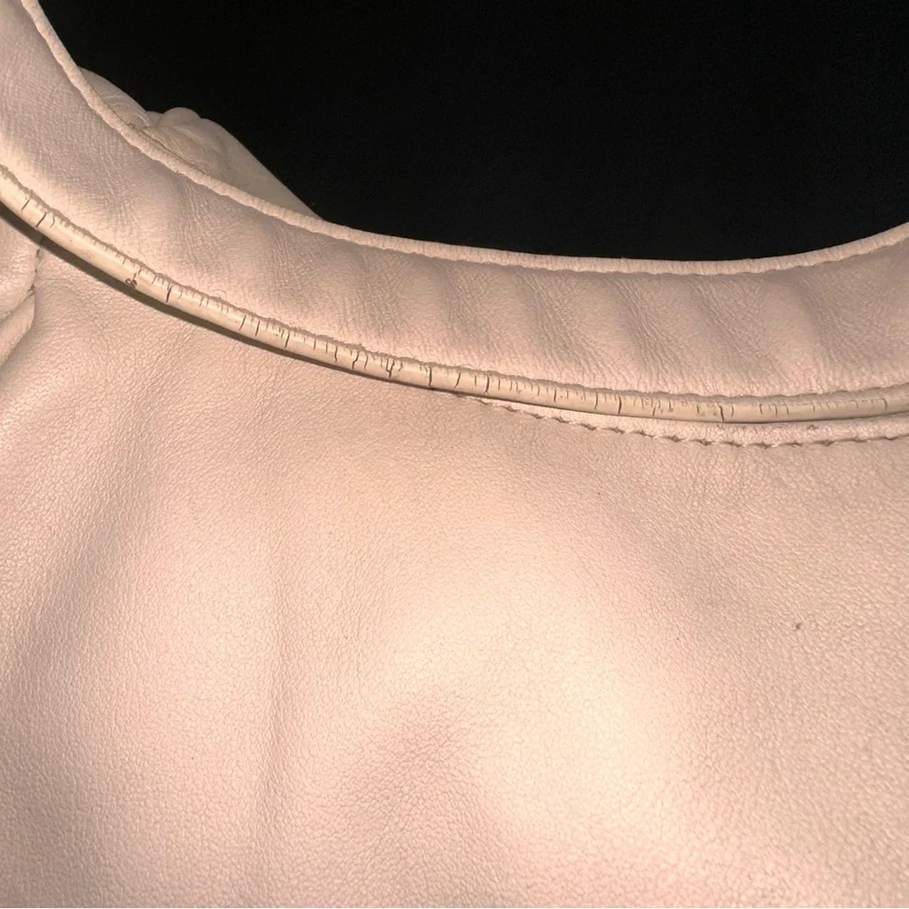 MICHAEL Michael Kors Beverly Hobo Satchel Genuine Leather Shoulder Bag Vanilla